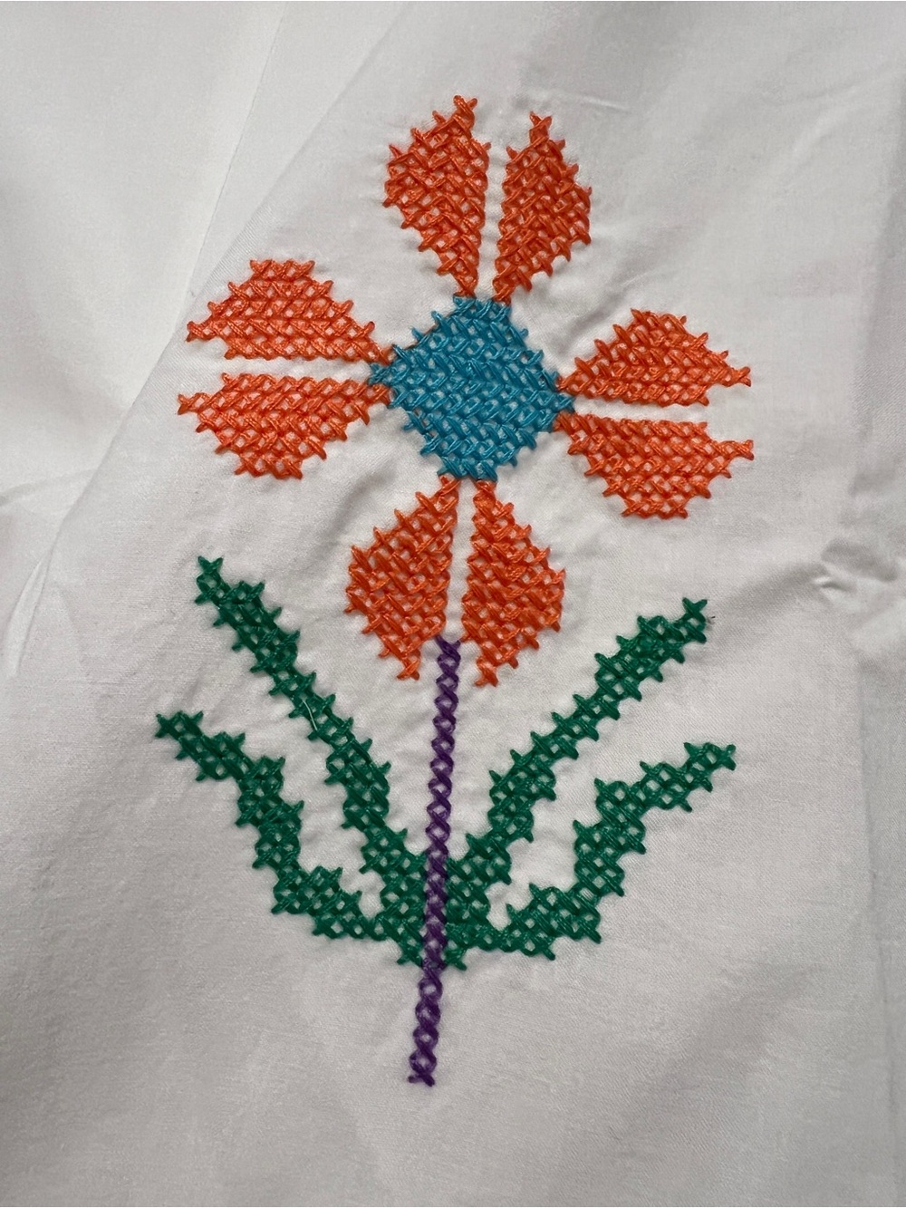 Embroidered White Women's Scalloped Hem Skort Floral & Parrot Motifs J.Marie XL - Picture 4 of 7